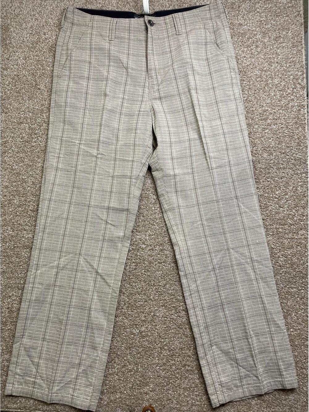 Vintage Oakley Beige  Plaid Swagger Pants Golf Men’s Size 36x32